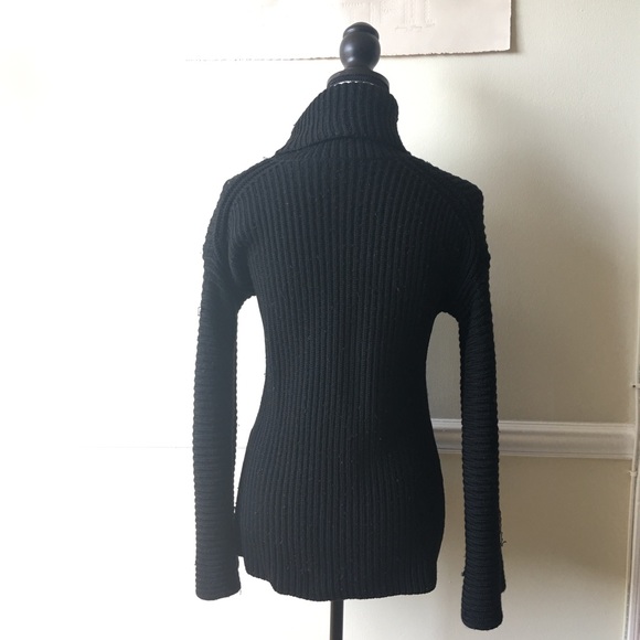 J crew wool bell cowl turtleneck sweater black - Picture 3 of 5